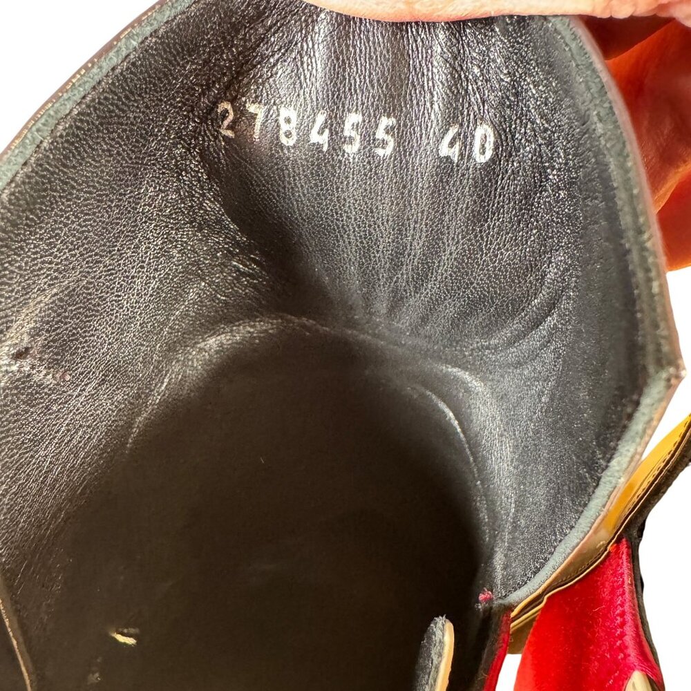 Balenciaga Patent Leather Colorblock Stiletto Ankle Boots Size EU 40 US 10 - Picture 6 of 12